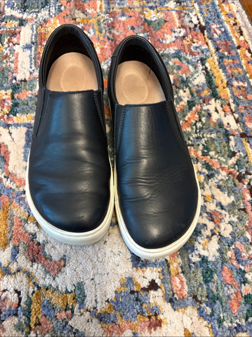 Birkenstock Women's Black Leather Slip-On Sneakers